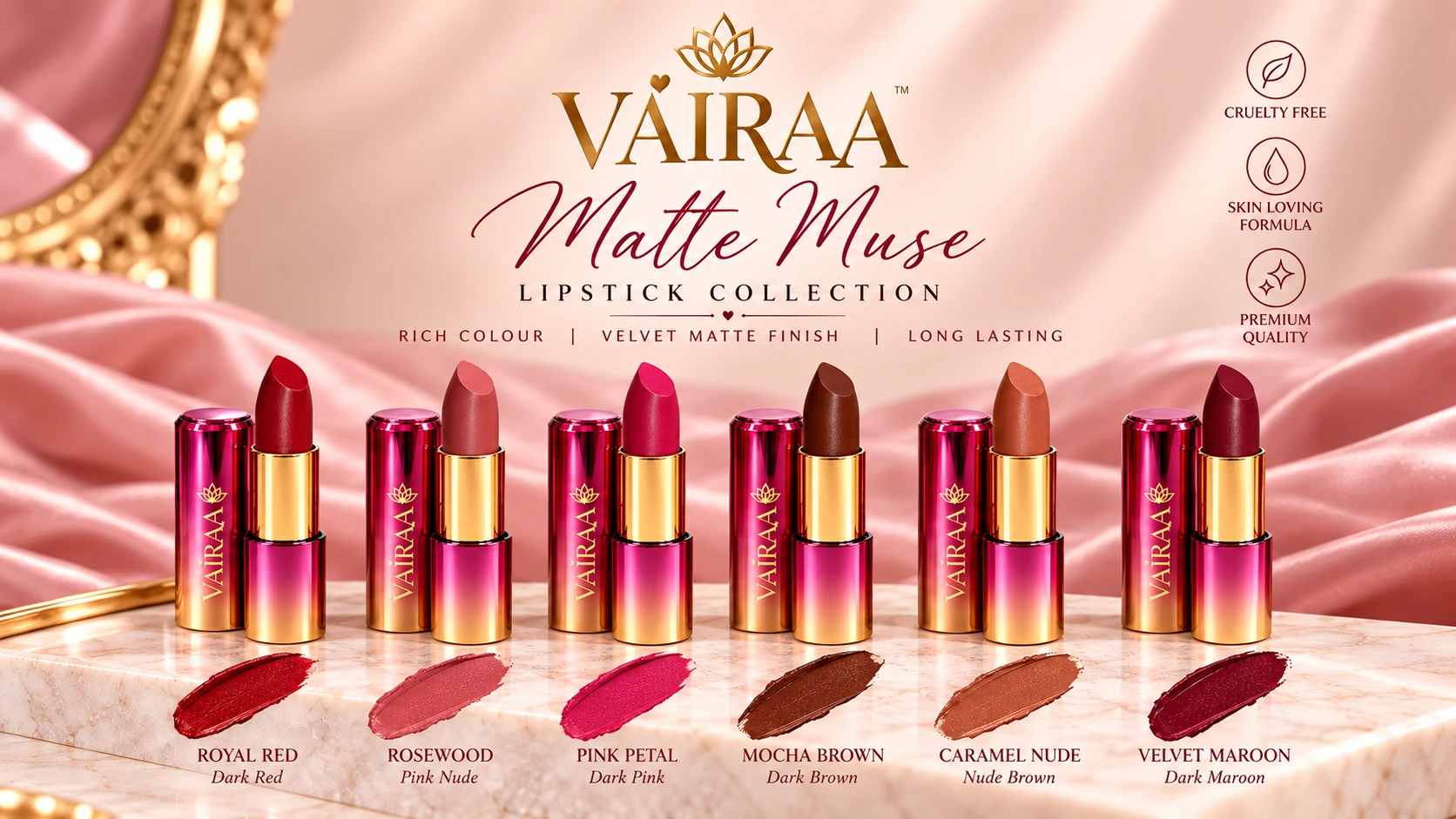 VĀIRAA Matte Muse Lipstick Collection